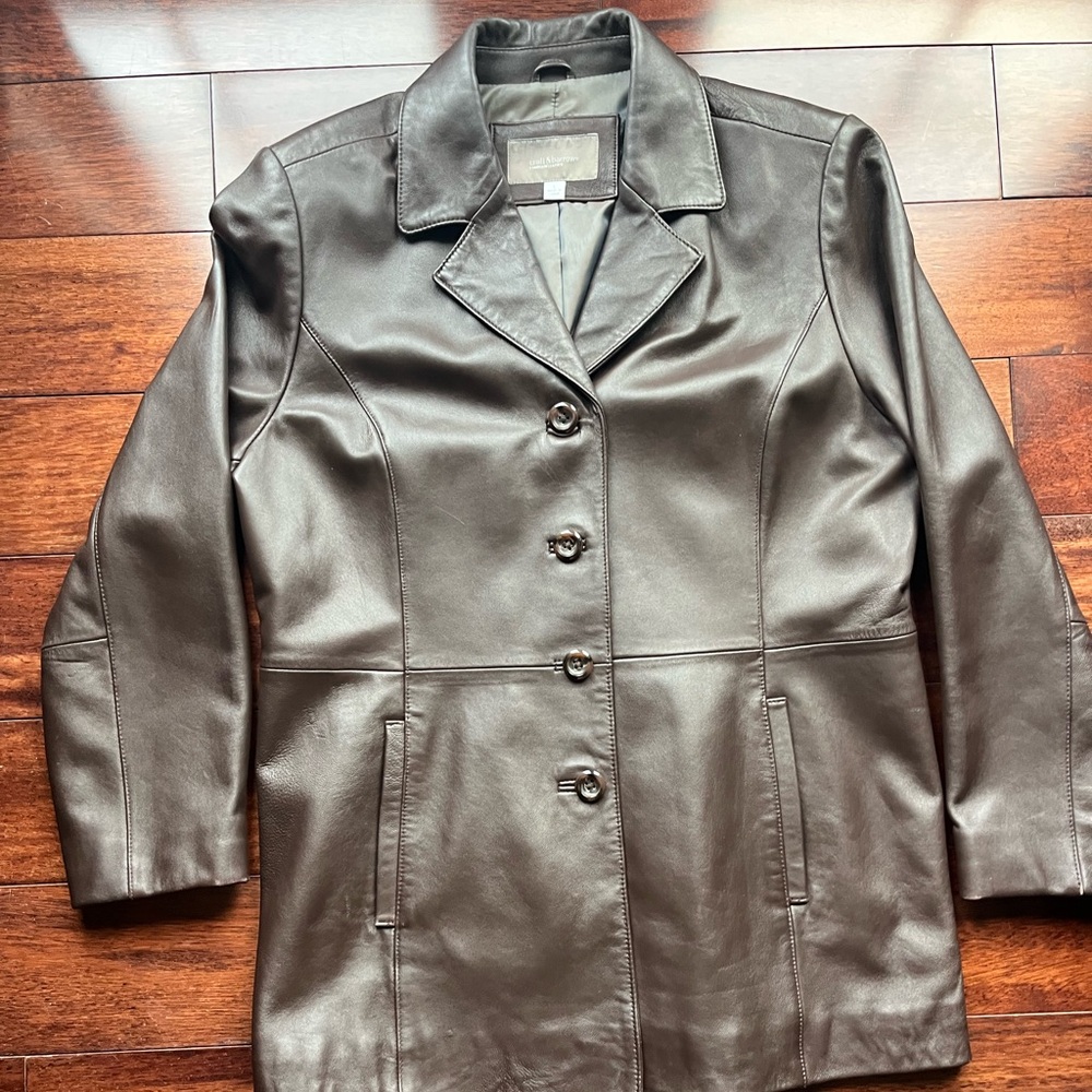 Buttery Soft Brown Leather jacket blazer Croftt & Barrow light Fall - Picture 4 of 12